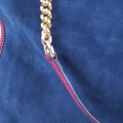 Gucci Rajah Suede Navy Shoulder Tote