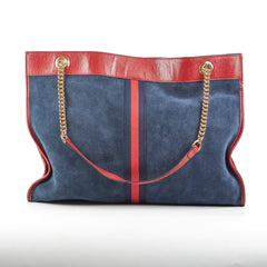 Gucci Rajah Suede Navy Shoulder Tote
