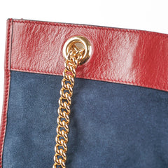 Gucci Rajah Suede Navy Shoulder Tote