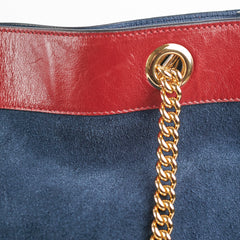 Gucci Rajah Suede Navy Shoulder Tote