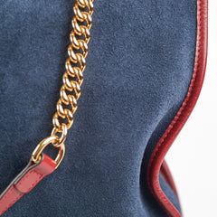 Gucci Rajah Suede Navy Shoulder Tote
