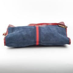Gucci Rajah Suede Navy Shoulder Tote