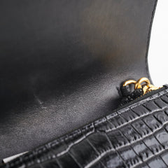 Saint Laurent Kate Tassel Black Wallet On Chain WOC