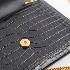 Saint Laurent Kate Tassel Black Wallet On Chain WOC