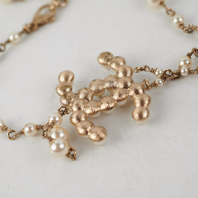 Chanel Long Necklace CC Pearls