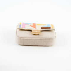 Fendi Kuban Canvas FF Embroidered Nano Baguette Charm