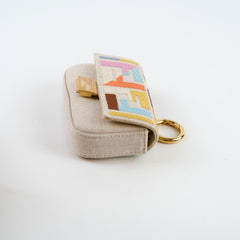 Fendi Kuban Canvas FF Embroidered Nano Baguette Charm