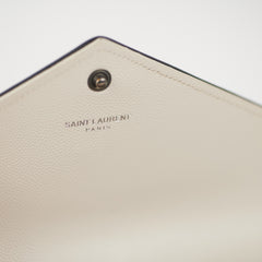 Saint Laurent White Monogram Long Envelope Wallet