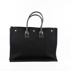 Saint Laurent Rive Gauche Tote Canvas Black