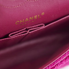 Chanel M/L Tweed Purple Classic Flap Shoulder Bag