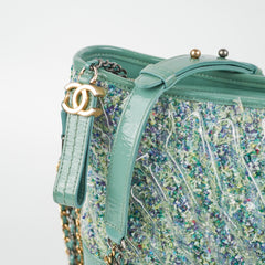 Chanel Medium Gabrielle Green Tweed/PVC- Series 25