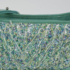 Chanel Medium Gabrielle Green Tweed/PVC- Series 25