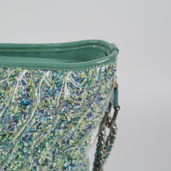 Chanel Medium Gabrielle Green Tweed/PVC- Series 25