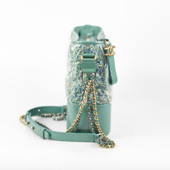 Chanel Medium Gabrielle Green Tweed/PVC- Series 25