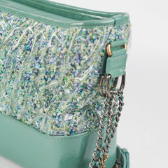 Chanel Medium Gabrielle Green Tweed/PVC- Series 25