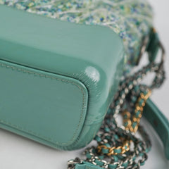 Chanel Medium Gabrielle Green Tweed/PVC- Series 25