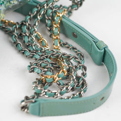 Chanel Medium Gabrielle Green Tweed/PVC- Series 25