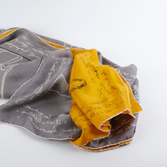 Hermes Grey/Yellow 140cm Scarf