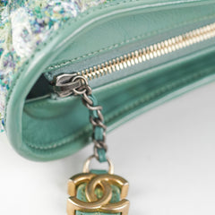 Chanel Medium Gabrielle Green Tweed/PVC- Series 25