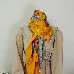 Hermes Grey/Yellow 140cm Scarf