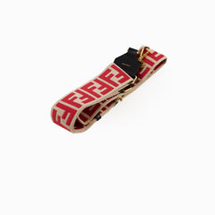 Fendi FF Jacquard Canvas Strap Red/Beige