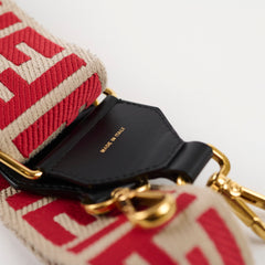 Fendi FF Jacquard Canvas Strap Red/Beige