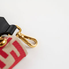 Fendi FF Jacquard Canvas Strap Red/Beige