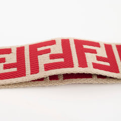 Fendi FF Jacquard Canvas Strap Red/Beige