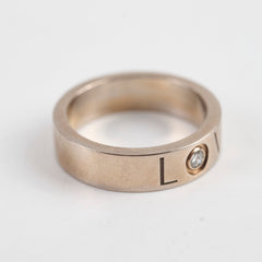 Cartier Love Platinum Ring with One Diamond Size 56