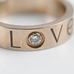 Cartier Love Platinum Ring with One Diamond Size 56