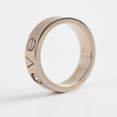 Cartier Love Platinum Ring with One Diamond Size 56