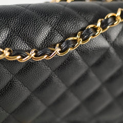 Chanel Classic Double Flap Jumbo Black Caviat GHW 24 Series