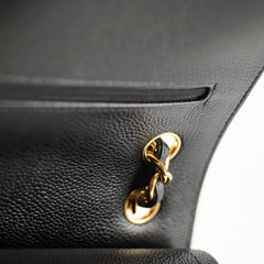 Chanel Classic Double Flap Jumbo Black Caviat GHW 24 Series