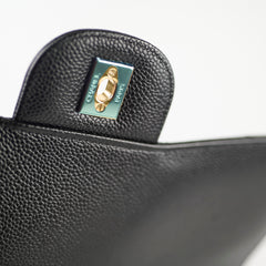 Chanel Classic Double Flap Jumbo Black Caviat GHW 24 Series