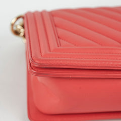 Chanel Old Medium Boy Chevron Lambskin Coral  - Series 27