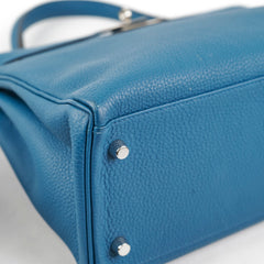 Hermes Kelly 32 Togo Blue- T Stamp