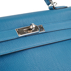 Hermes Kelly 32 Togo Blue- T Stamp