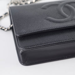 Chanel CC Caviar Black Wallet on Chain SHW