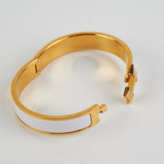 Hermes H Clic Clac Bracelet White Size GM