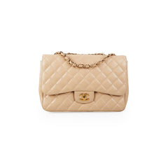 ITEM 24 - Chanel Quilted Jumbo Single Flap Beige