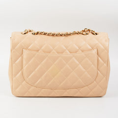 ITEM 24 - Chanel Quilted Jumbo Single Flap Beige