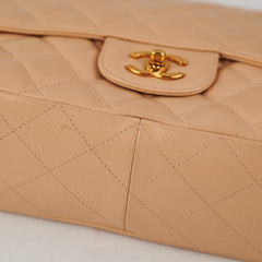 ITEM 24 - Chanel Quilted Jumbo Single Flap Beige