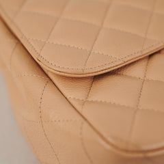 ITEM 24 - Chanel Quilted Jumbo Single Flap Beige