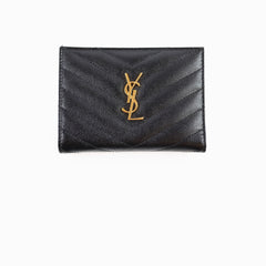 Saint Laurent Black Cassandre Wallet