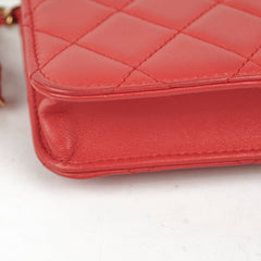 Chanel Classic Micro Clutch with Chain Red