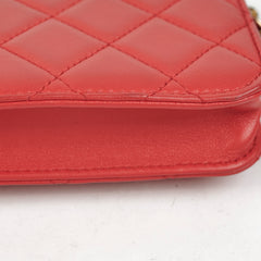 Chanel Classic Micro Clutch with Chain Red