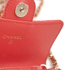 Chanel Classic Micro Clutch with Chain Red