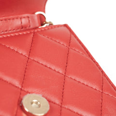 Chanel Classic Micro Clutch with Chain Red