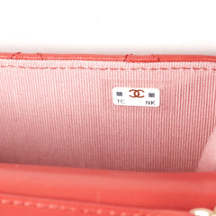 Chanel Classic Micro Clutch with Chain Red