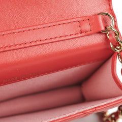 Chanel Classic Micro Clutch with Chain Red